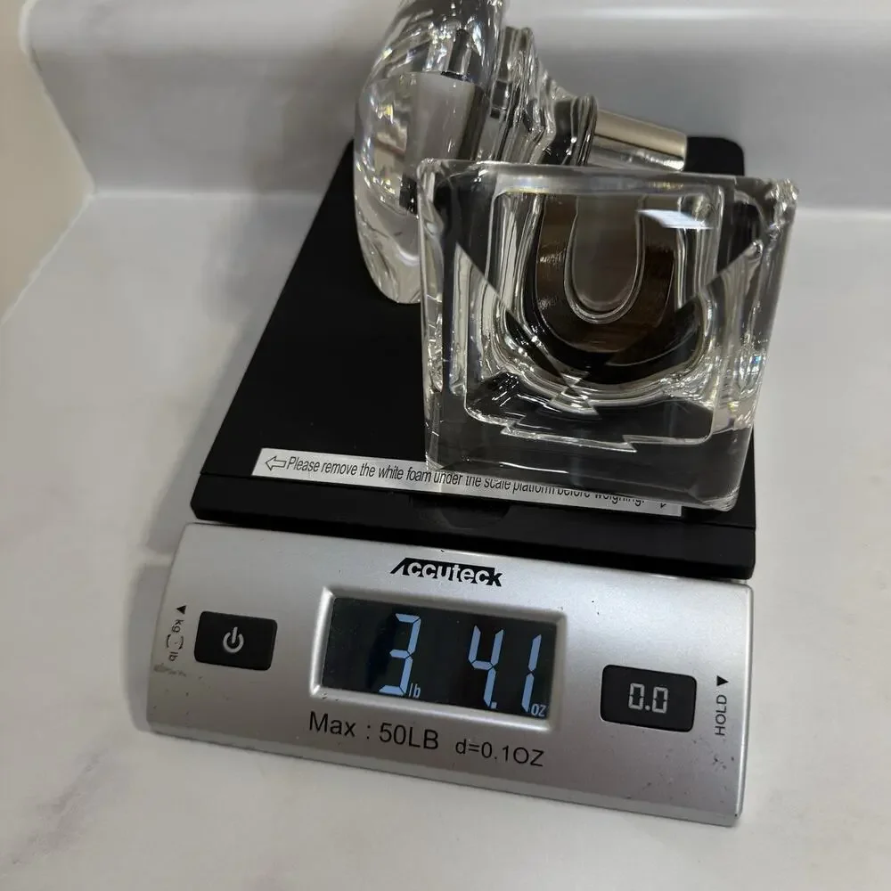 Pottery Barn Glass Square Rod Finial S/2 1.25